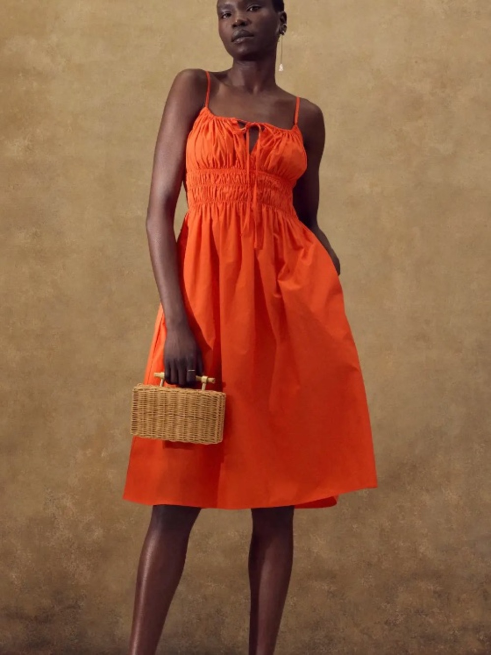 100% Organic Cotton Keyhole Midi Dress